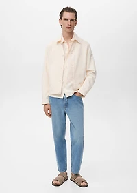 Straight cotton jacket with buttons