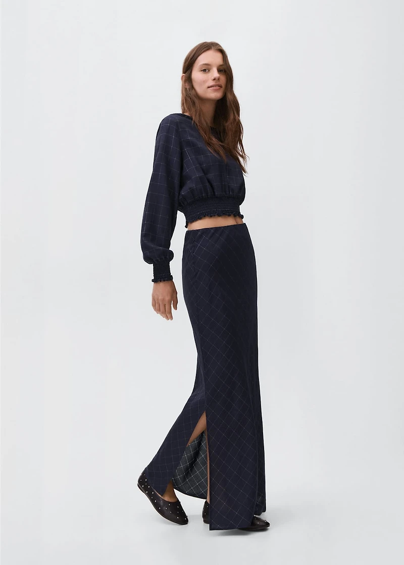 Lurex checked skirt