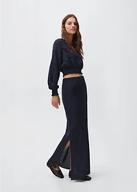 Lurex checked skirt