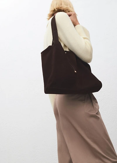 Suede shopper bag