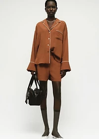 Textured shirt with contrasting trim