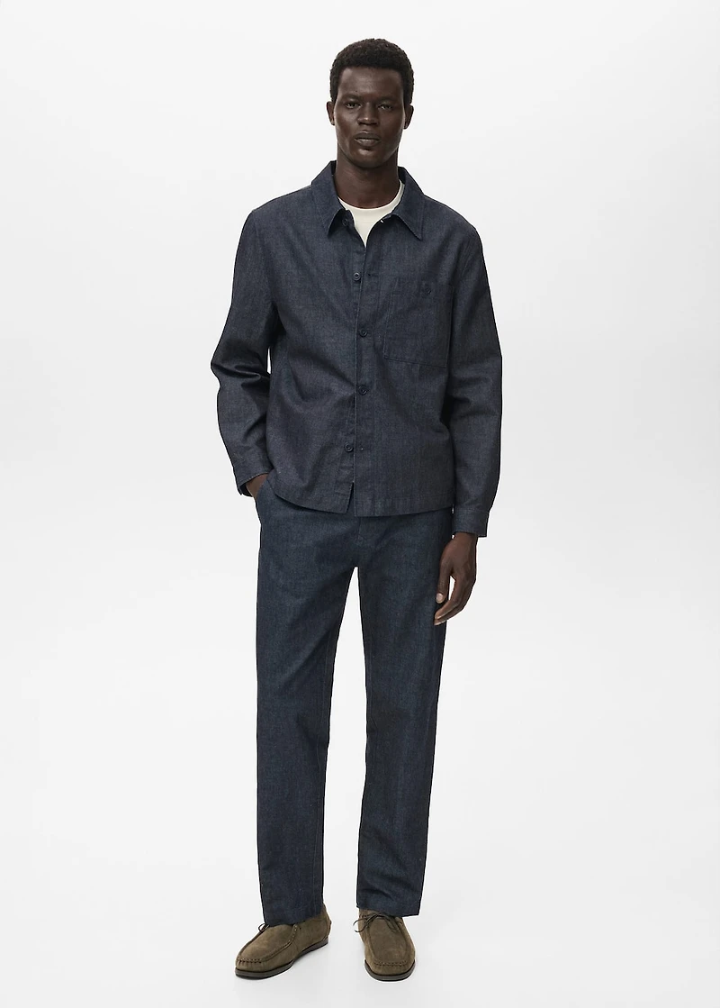 Dark wash straight fit jeans