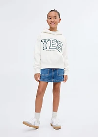 Embroidered sweatshirt with floral pattern