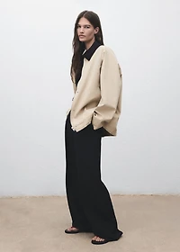 Cotton jacket with corduroy collar