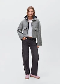 Wool jacket with lapel pockets