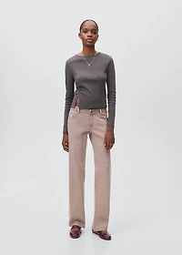 Gathered cotton t-shirt