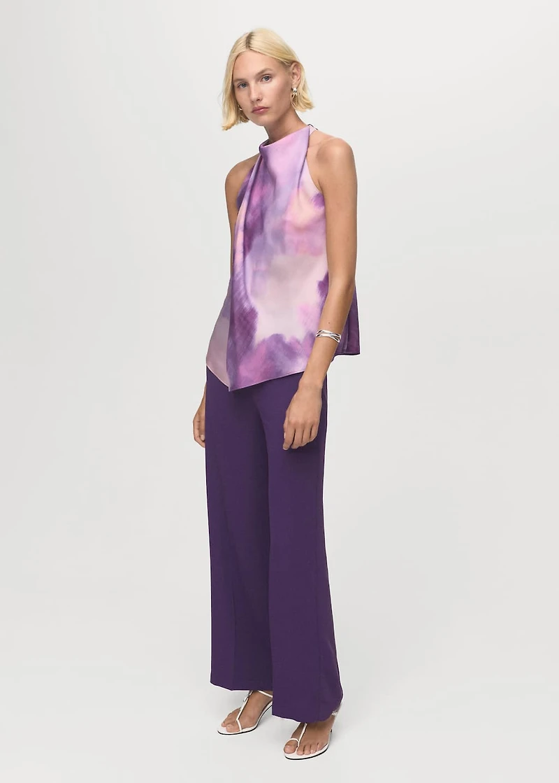 Tie-dye blouse with foulard