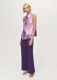 Tie-dye blouse with foulard