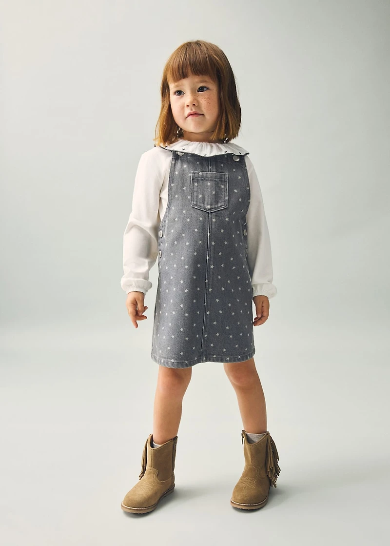 Denim pinafore with stars