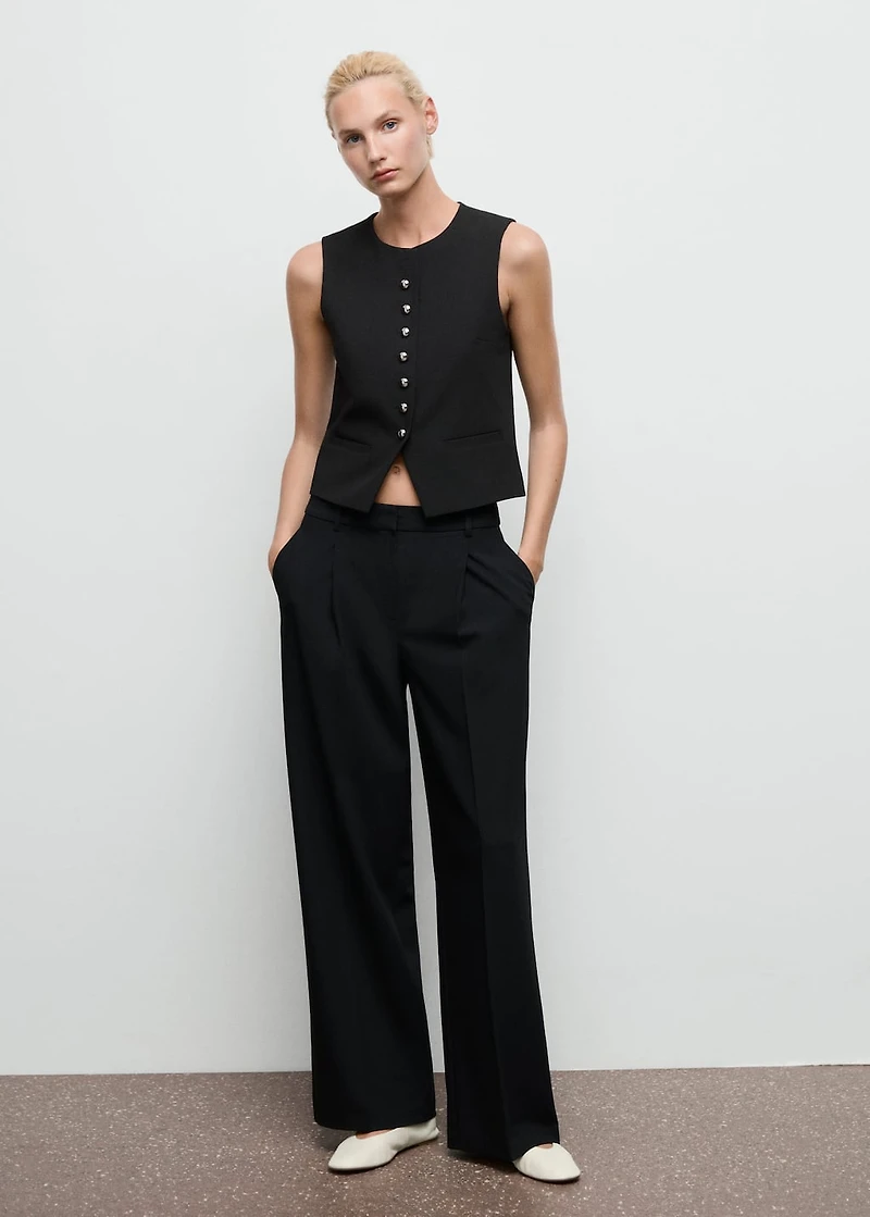 Vest with jewel buttons