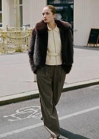 Fur jacket with lapels