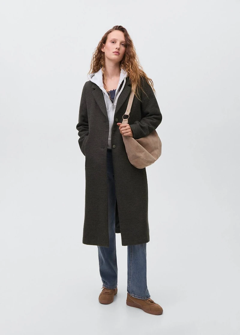 Checked overcoat
