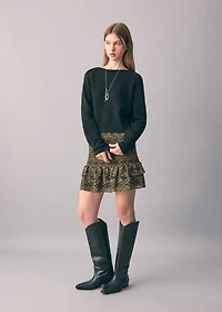 Printed skirt with ruffles