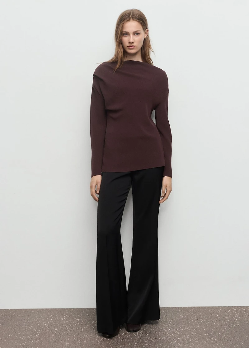 Blouse with asymmetrical neckline
