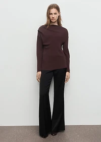Blouse with asymmetrical neckline