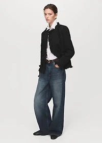 Tweed jacket with frayed ends