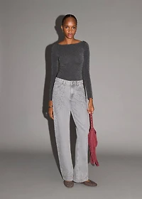 Open-back lurex bodysuit