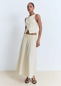 Long gathered panel skirt