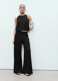 Fine-knit straight-fit pants