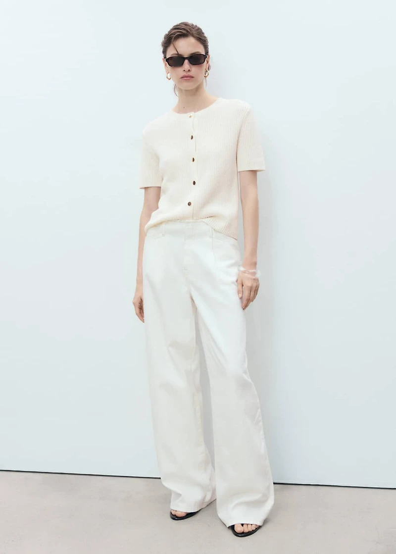 Short-sleeved knitted cardigan