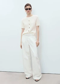 Short-sleeved knitted cardigan