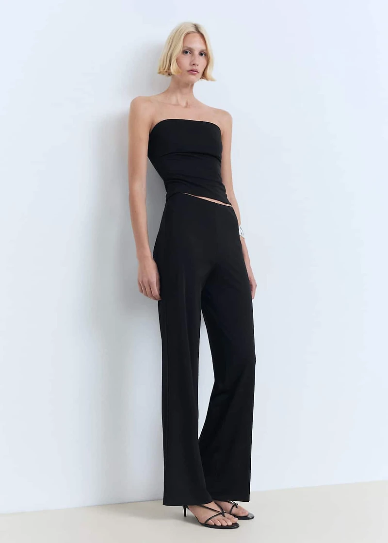 Straight mid-rise pants
