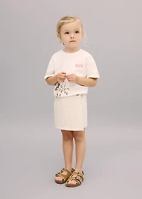 Wrapped denim skort
