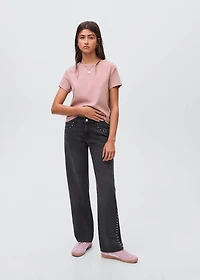 Straight-fit jeans with studs
