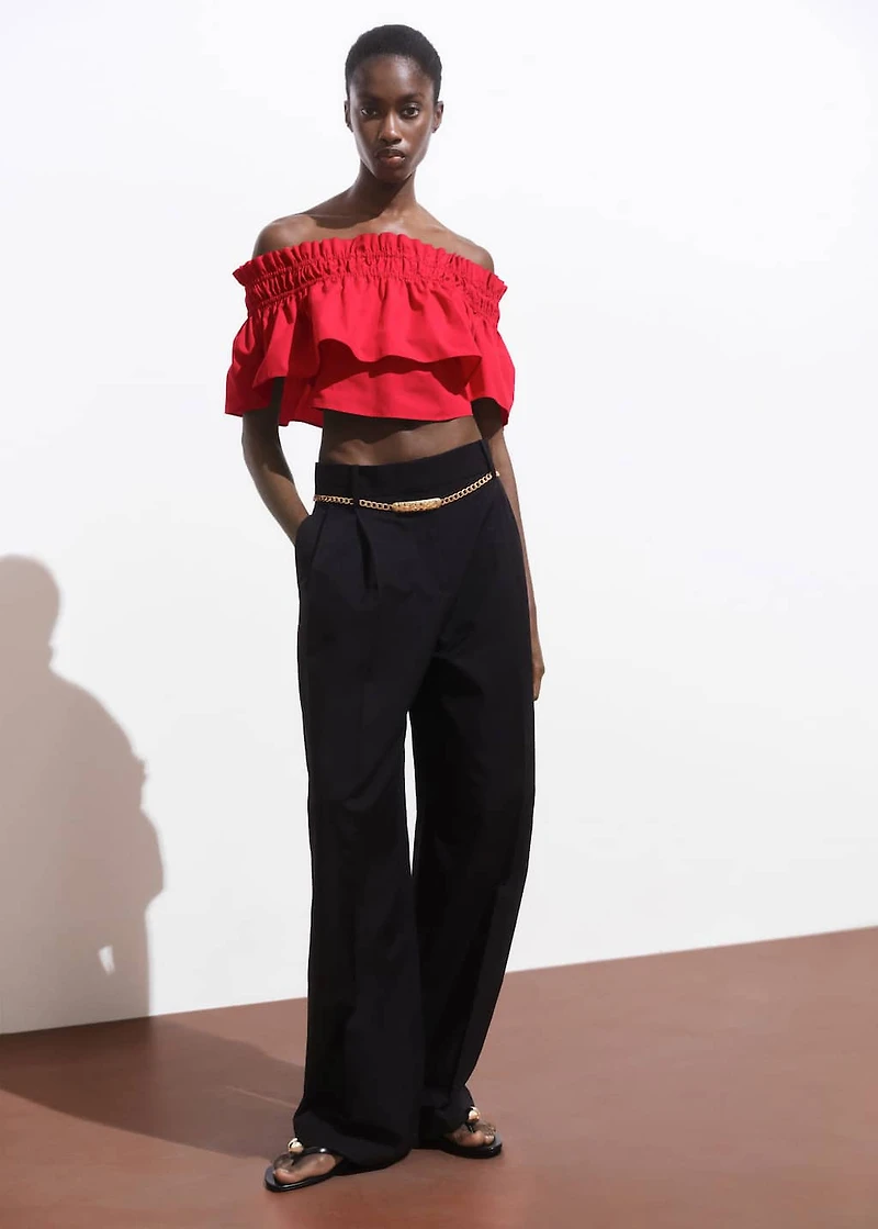 Strapless top with ruffle