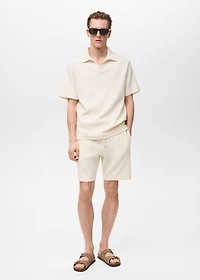 Regular-fit textured polo shirt