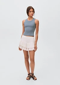 Ribbed cotton-blend top