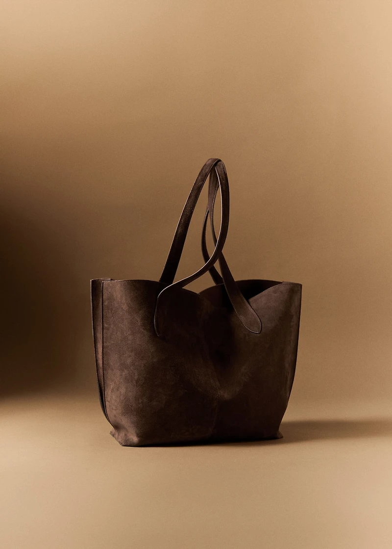 Suede shopper bag
