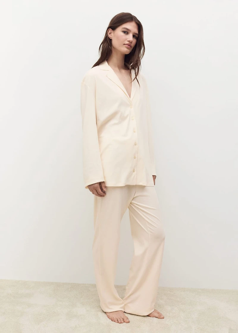 Plain cotton pajama shirt