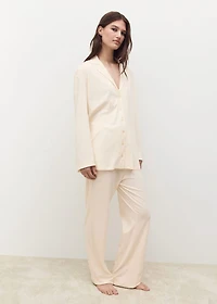 Plain cotton pajama shirt
