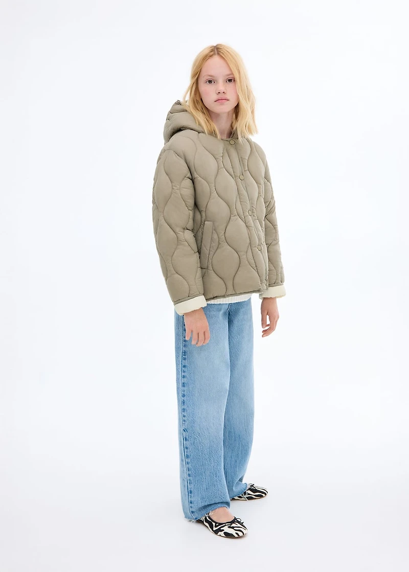 Hood quilted coat