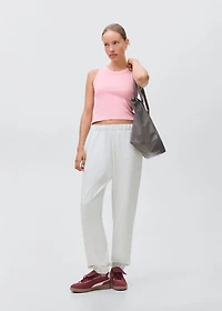 Cotton joggers with elastic waist