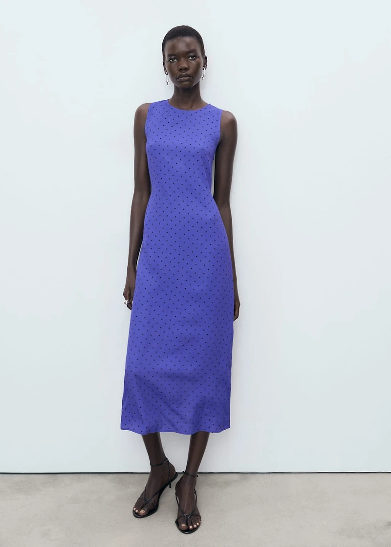 Polka-dot dress with bow