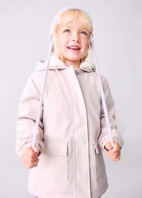 Coat with fur-effect lining