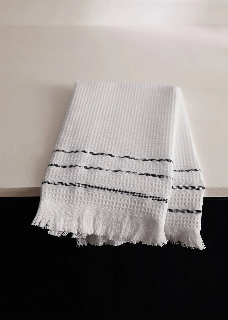 Waffle fringed dish cloth