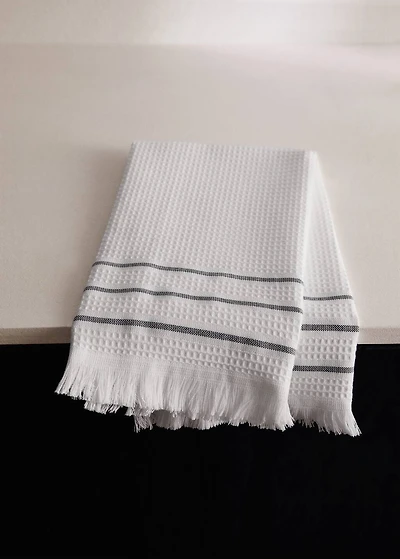 Waffle fringed dish cloth