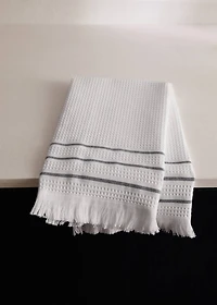 Waffle fringed dish cloth