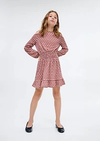 Printed ruched dress