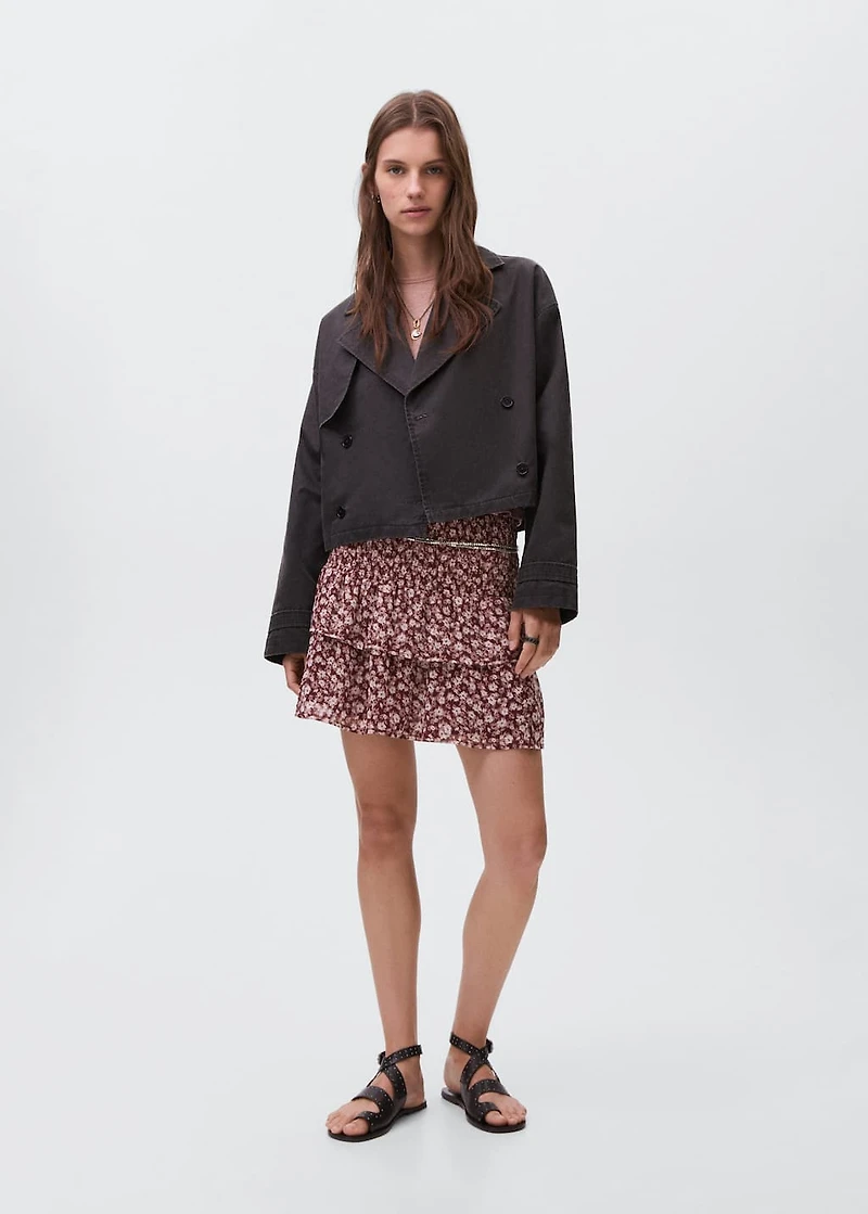 Printed ruffle skirt