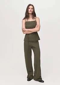 Cotton top with waist tie