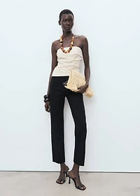 Straight-cut crop pants