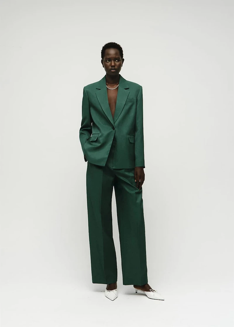 Linen-blend suit blazer