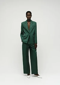 Linen-blend suit blazer