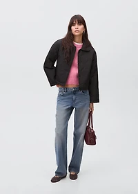 Quilted parka with buttons