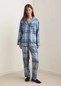 Printed pajama pants with piping