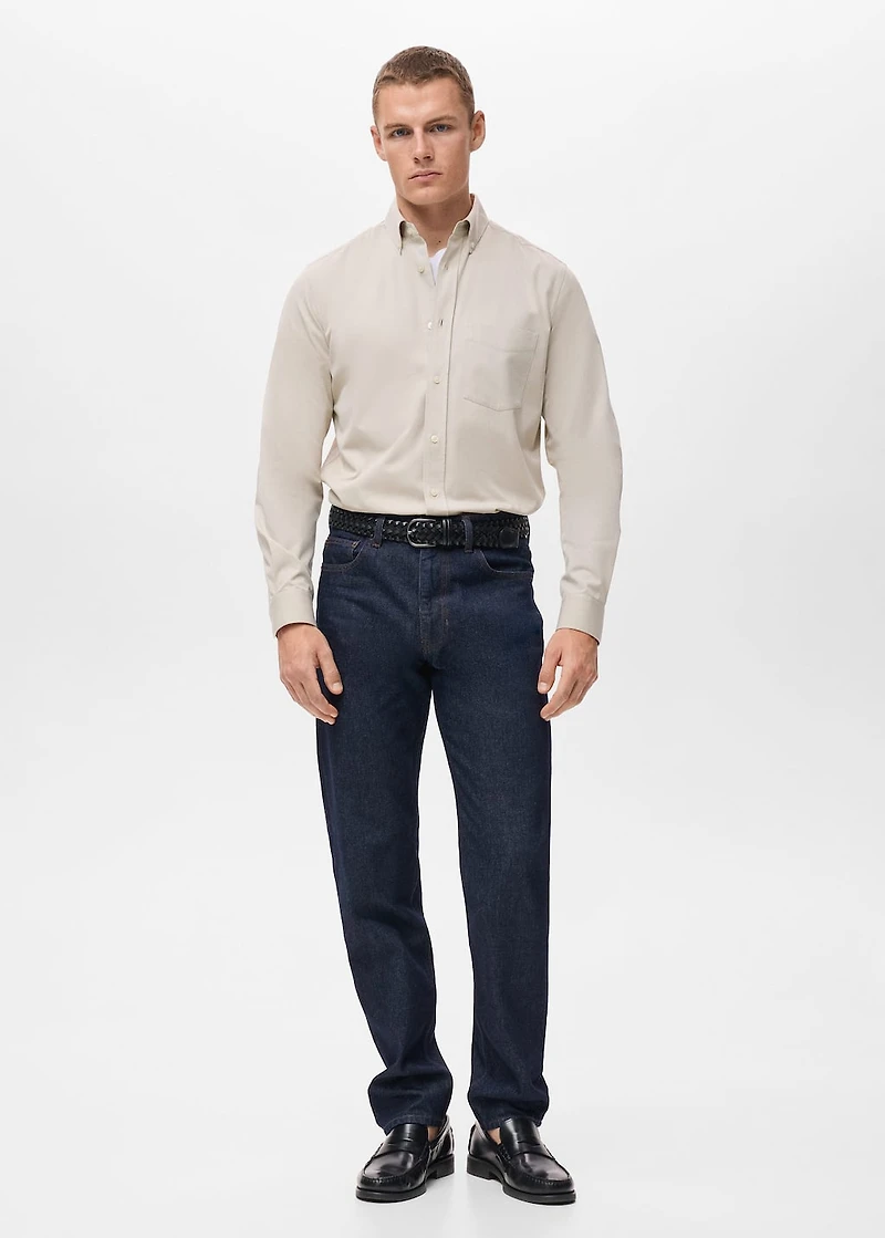 100% cotton regular fit pocket shirt